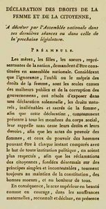 Déclaration originale des droits de la femme et de la citoyenne